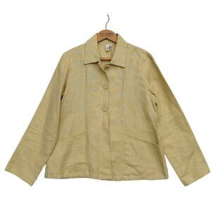 Riki 100% Linen Jacket Size S Pistachio Green Art to Wear Lagenlook Blazer Coat